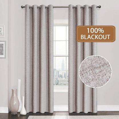 Linen 100% Blackout Curtains