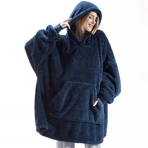 MIDSUM Winter Oversized Hooded Fleece Sweater