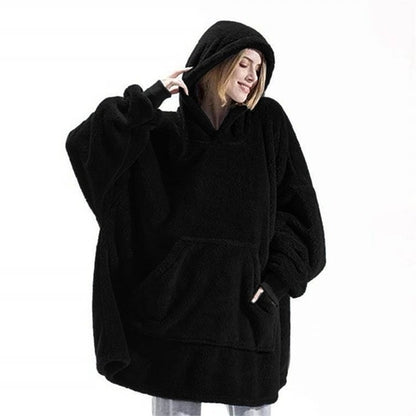 MIDSUM Winter Oversized Hooded Fleece Sweater