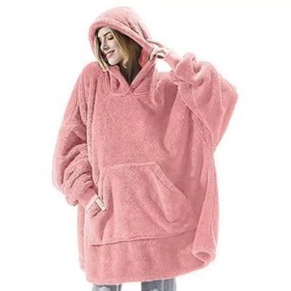 MIDSUM Winter Oversized Hooded Fleece Sweater