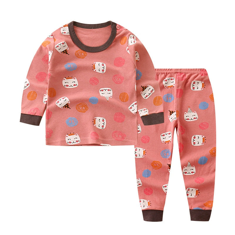 Kids Pajama Sets Cartoon Casual