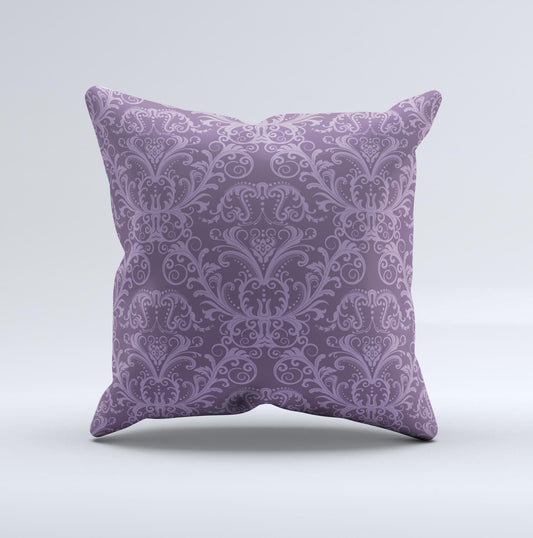 Dark Purple Delicate Pattern Ink-Fuzed Decorative Throw Pillow