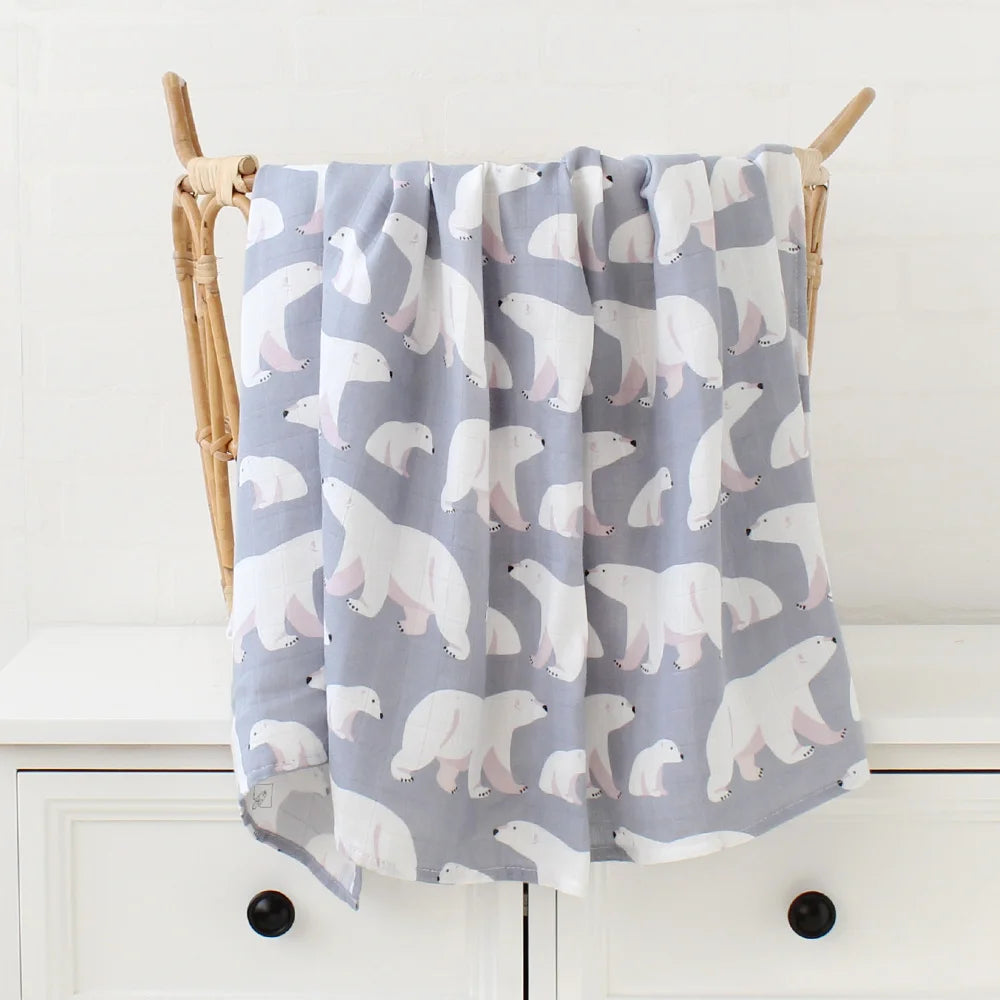 Baby Blanket with Forest Animals Pattern