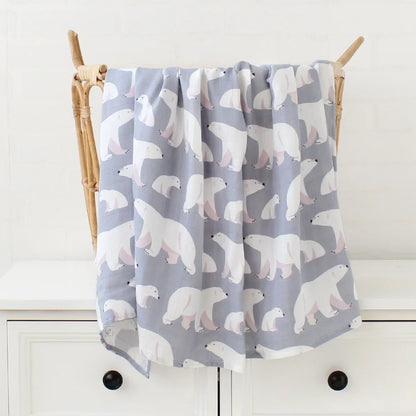 Baby Blanket with Forest Animals Pattern