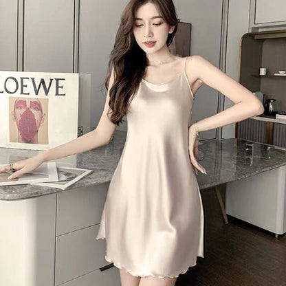 Sexy Pajamas Women's Silk Suspender Nightdress