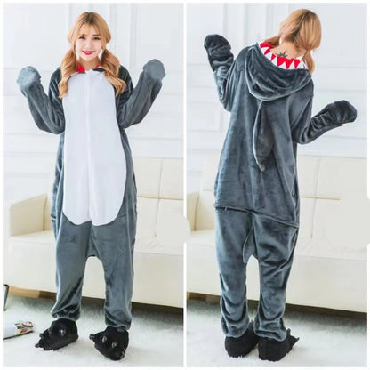 Grey Shark Kigurumi Onesie Pajamas