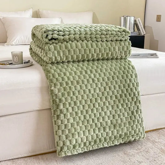 Plaid Jacquard Coral Fleece Blankets