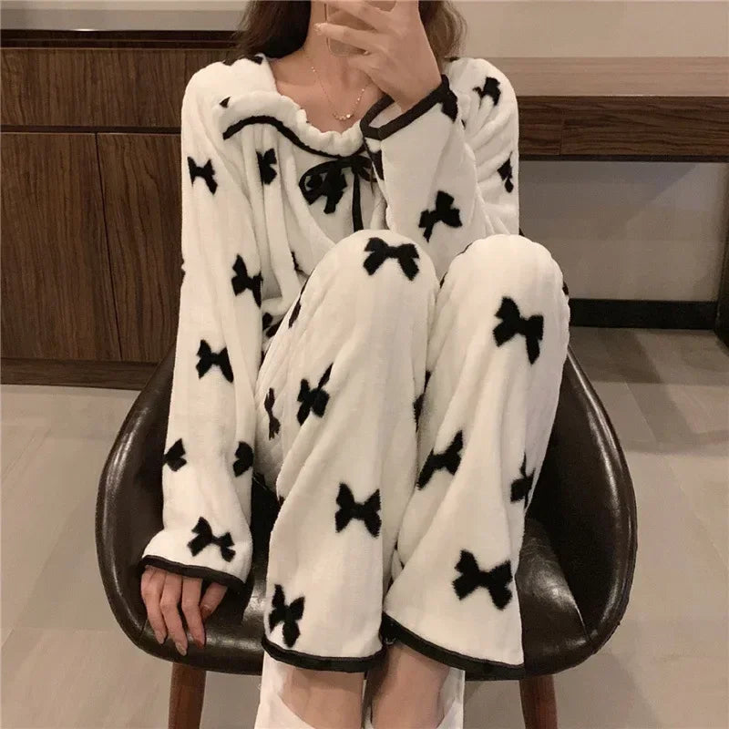 Thickened Coral Fleece Pajamas Women's