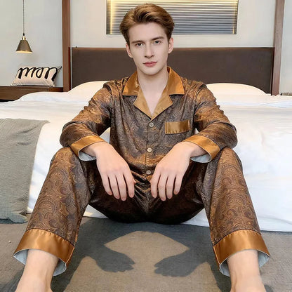 Plus Size Men's Pajamas 2PCS Sleepwear Set