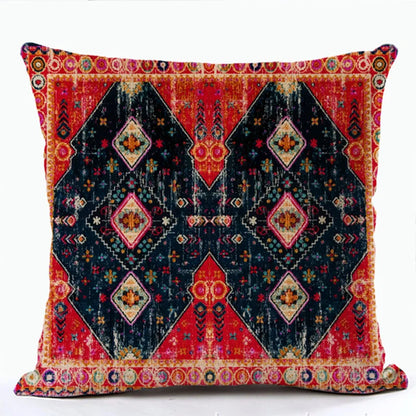 Ethnic Persian Carpet Print Linen Throw Pillow Cover