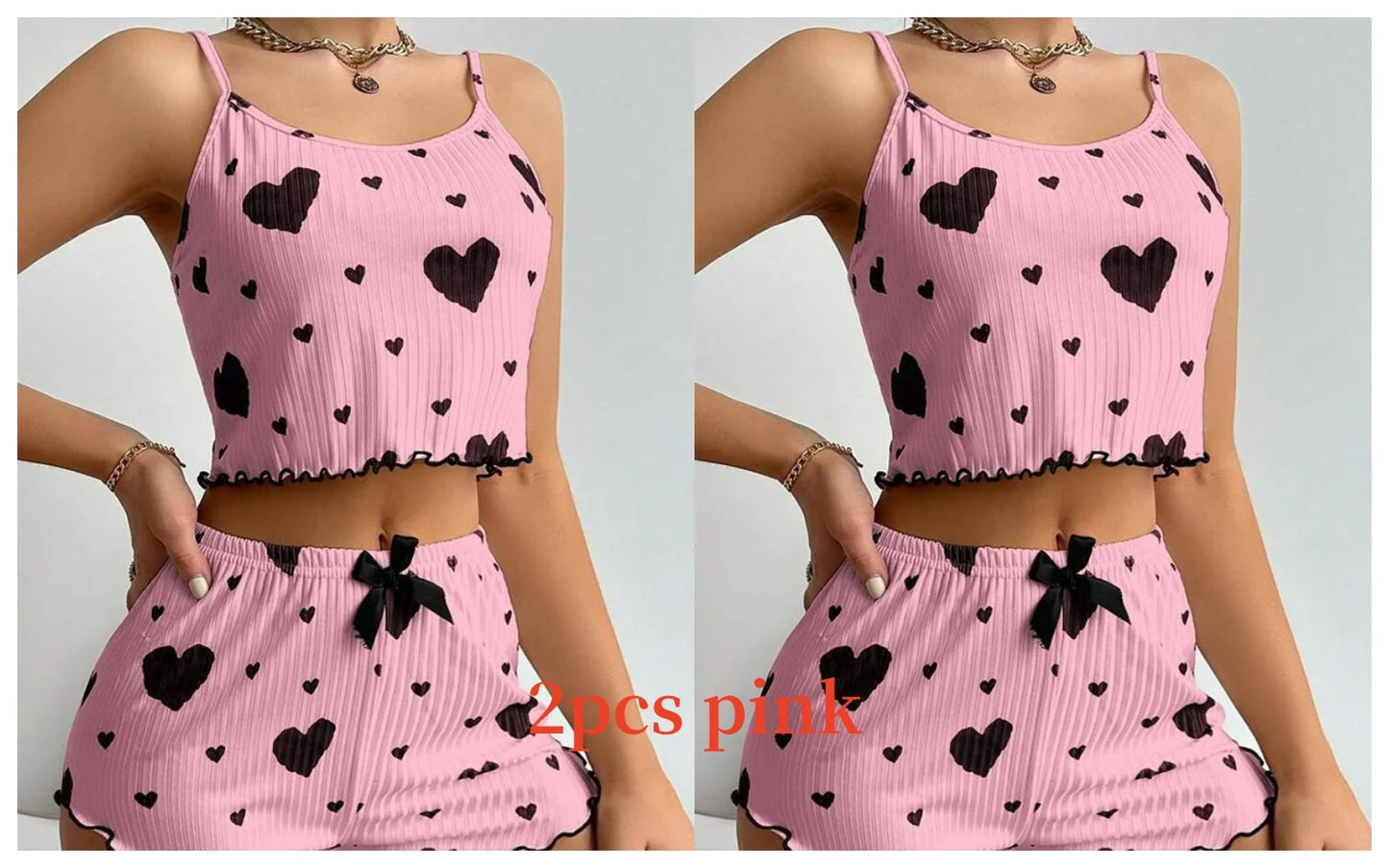 Women's Hearts Pajamas Set Sleepwear