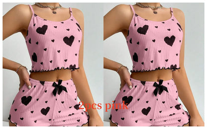 Women's Hearts Pajamas Set Sleepwear