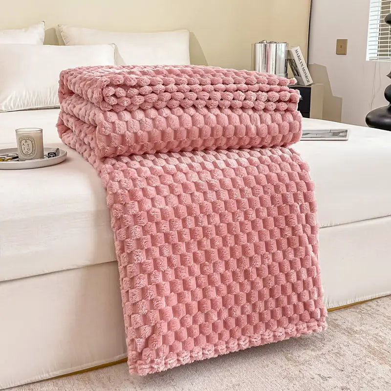 Plaid Jacquard Coral Fleece Blankets