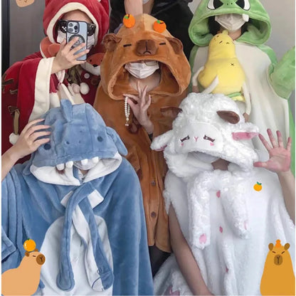 Cute Capybara, Shark, Fox and Bat Cosplay Cloak