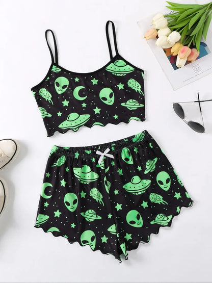 Halloween Womens Two Set Pajamas