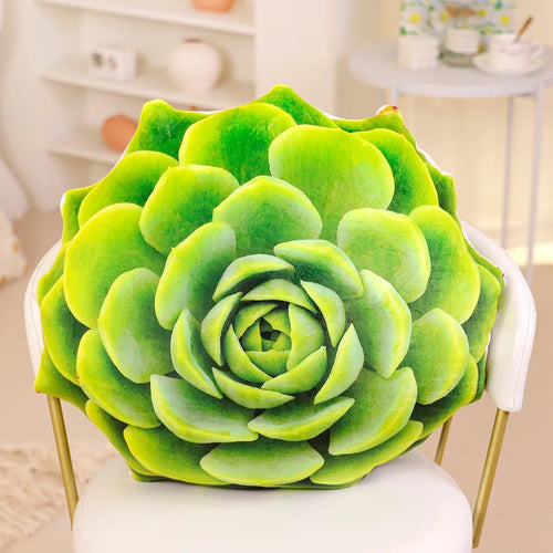Inyahome 3D Succulents Cactus Decorative Throw Pillow