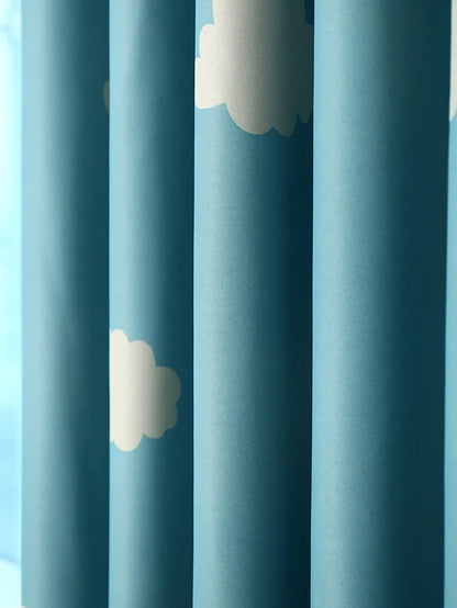 Cloud Korean Style Fresh Blackout Printed Curtains