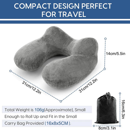 Inflatable Travel Pillow with Soft Velvet Cover