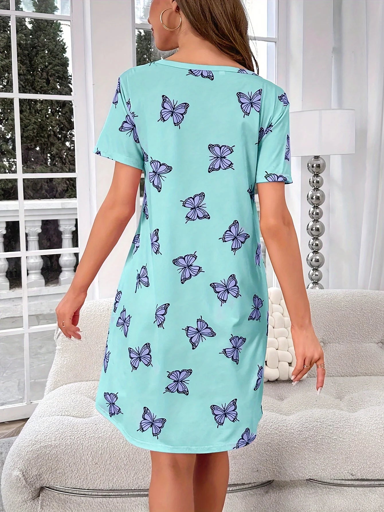 Casual Butterfly Printed Pajamas