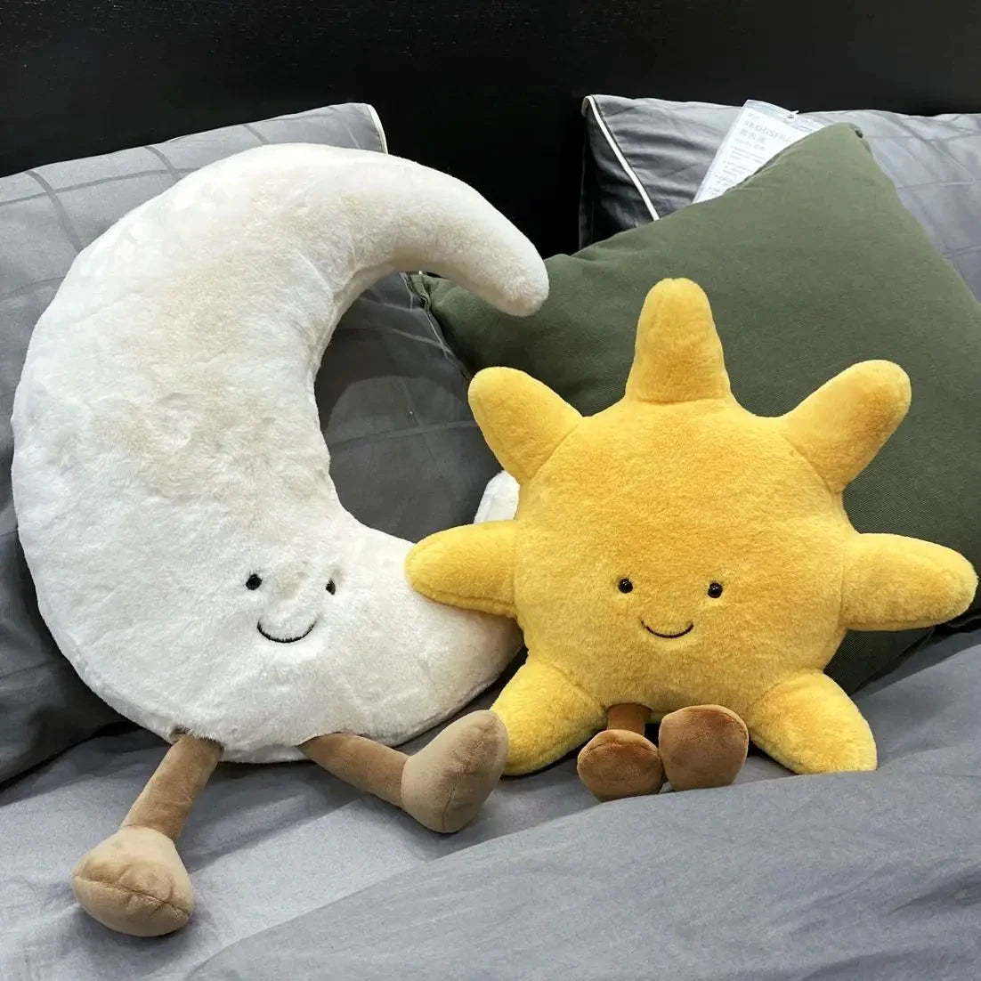 White Moon and Yellow Sun Novelty Pillow