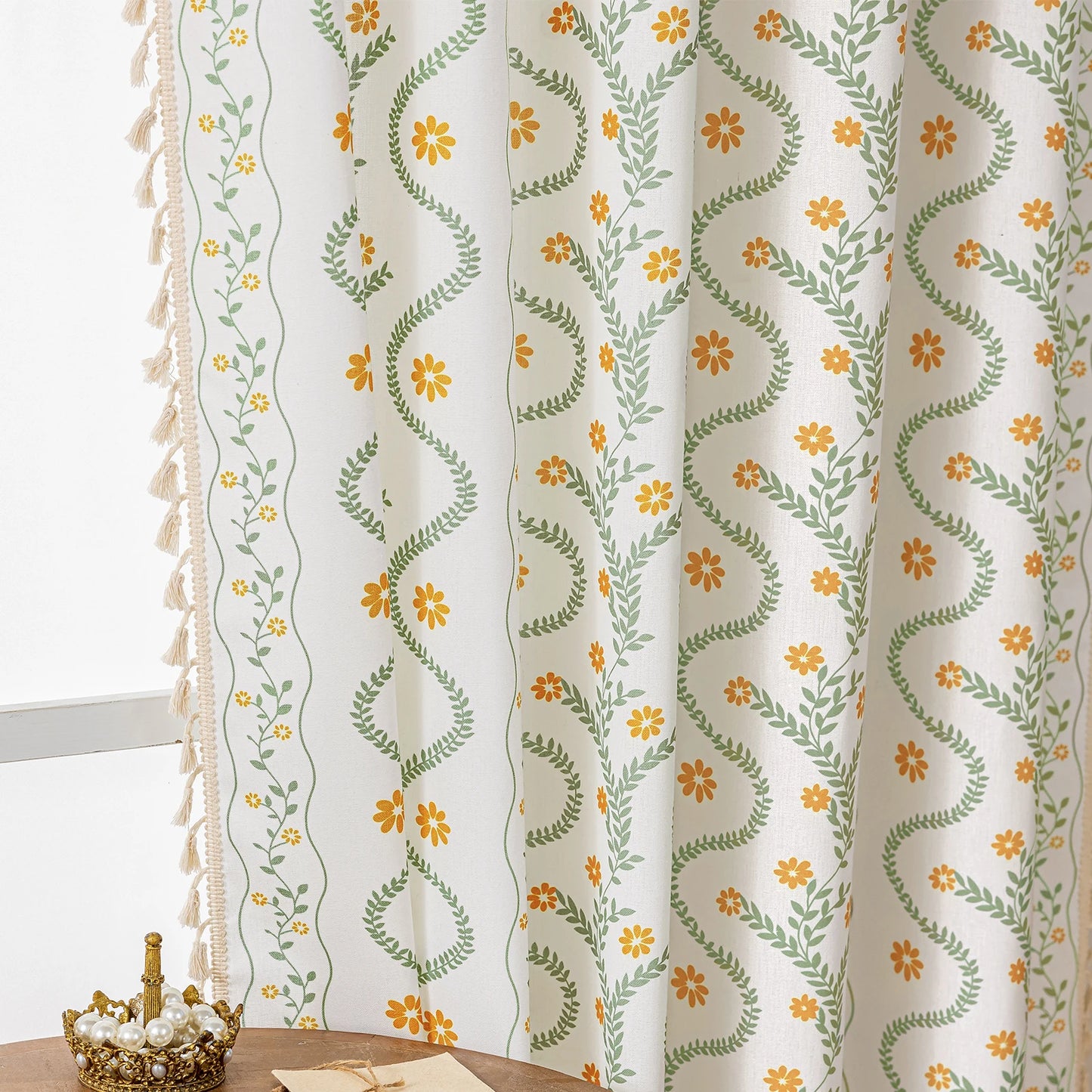 Bohemian style living room curtains