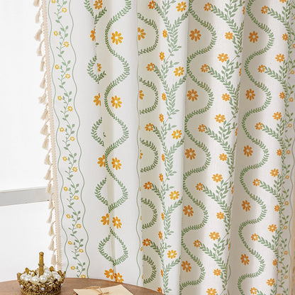 Bohemian style living room curtains