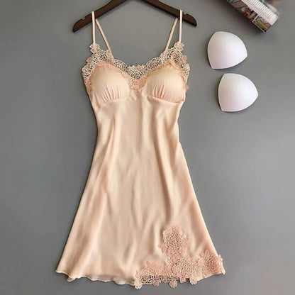 Sexy Pajamas Women's Silk Suspender Nightdress