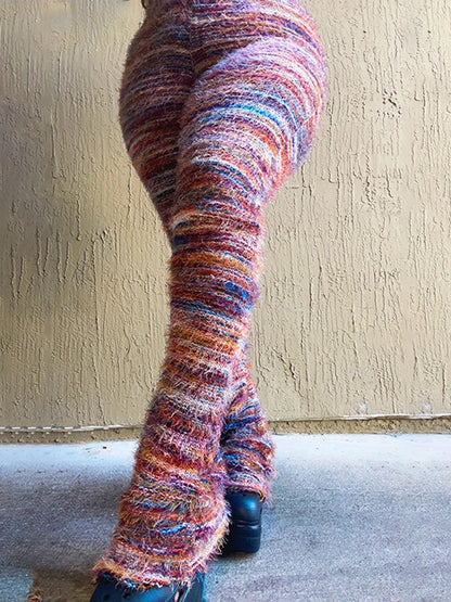 Fuzzy Flare Pants Woman