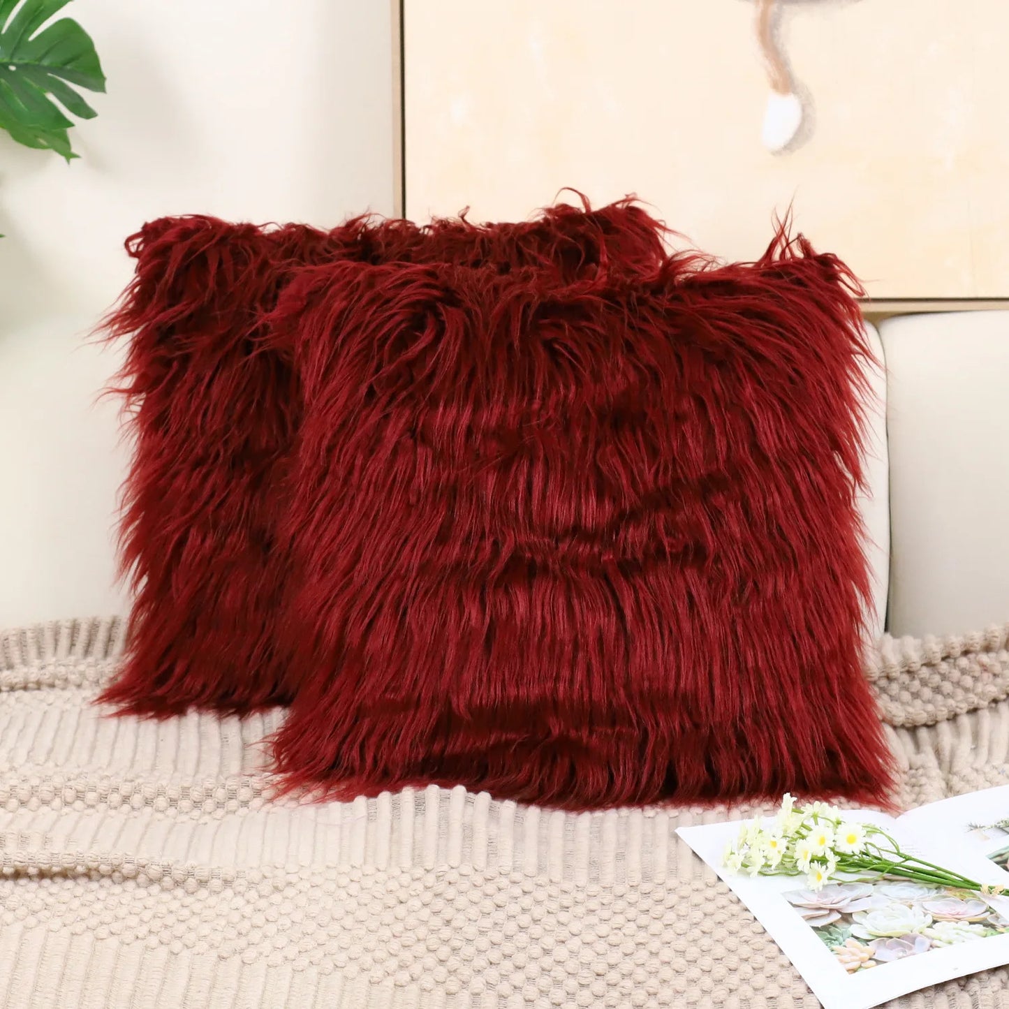 2 Piece White Plush Pillowcase