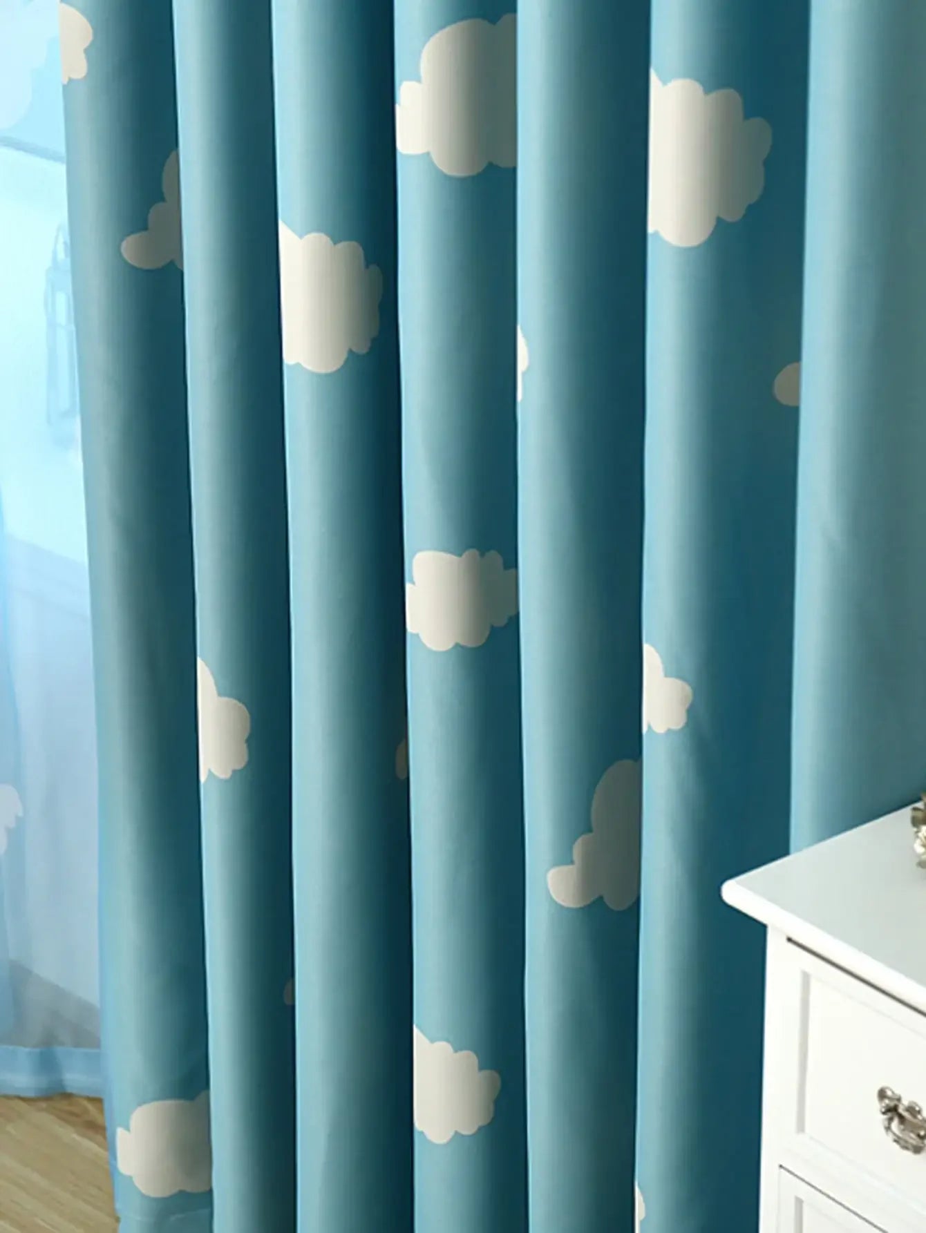 Cloud Korean Style Fresh Blackout Printed Curtains