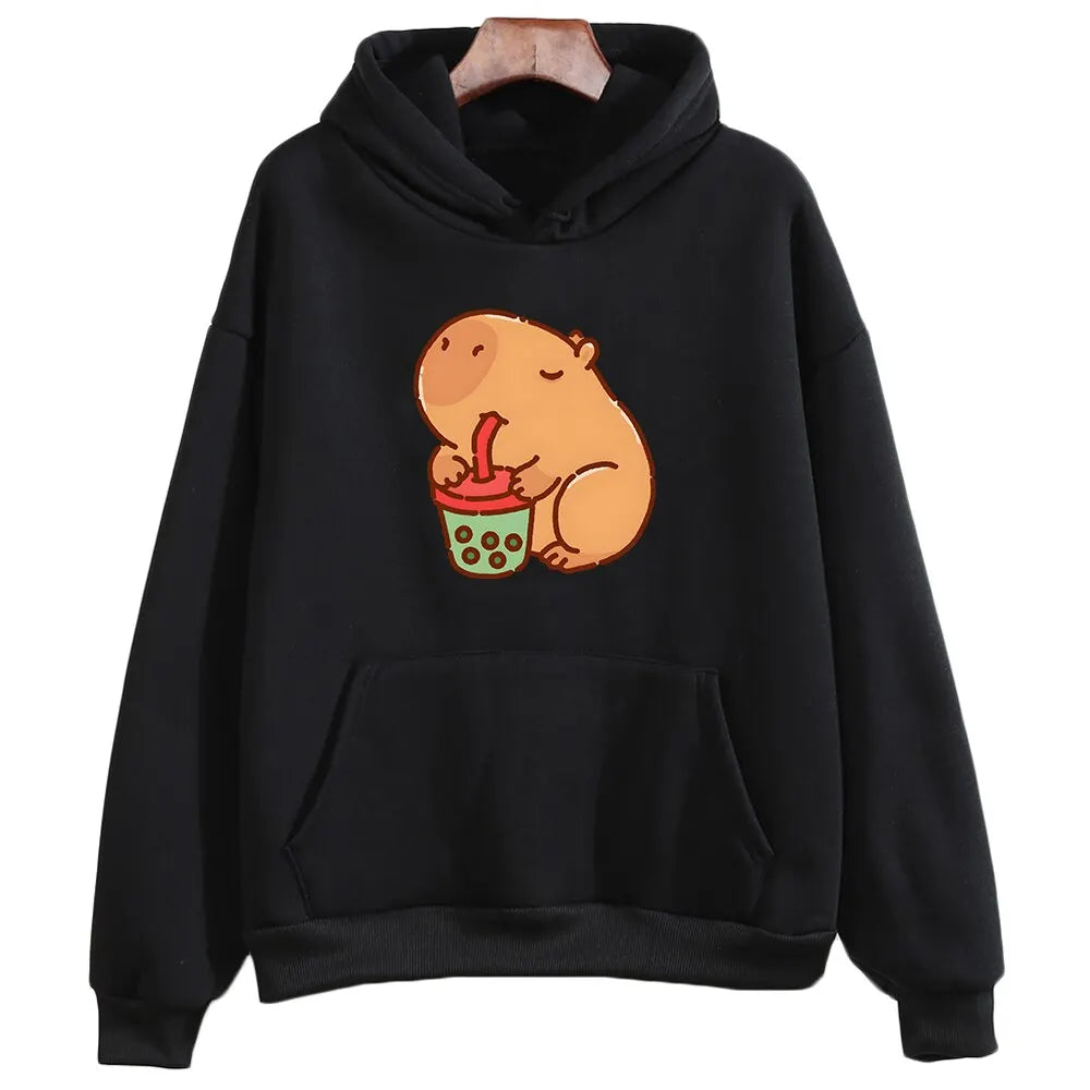 Capybara Drink Bubble Tea Hoodie