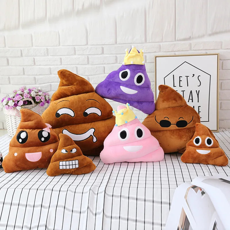 25CM Brown Smiley Pillow - Poop Emoji