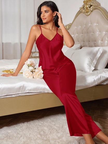 Fall new women's silk pajama set