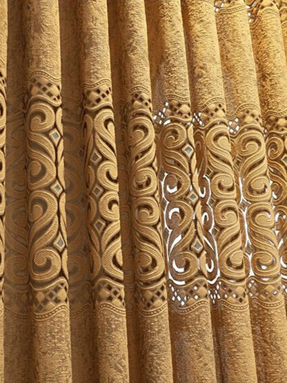 Hollow perforated bedroom curtains
