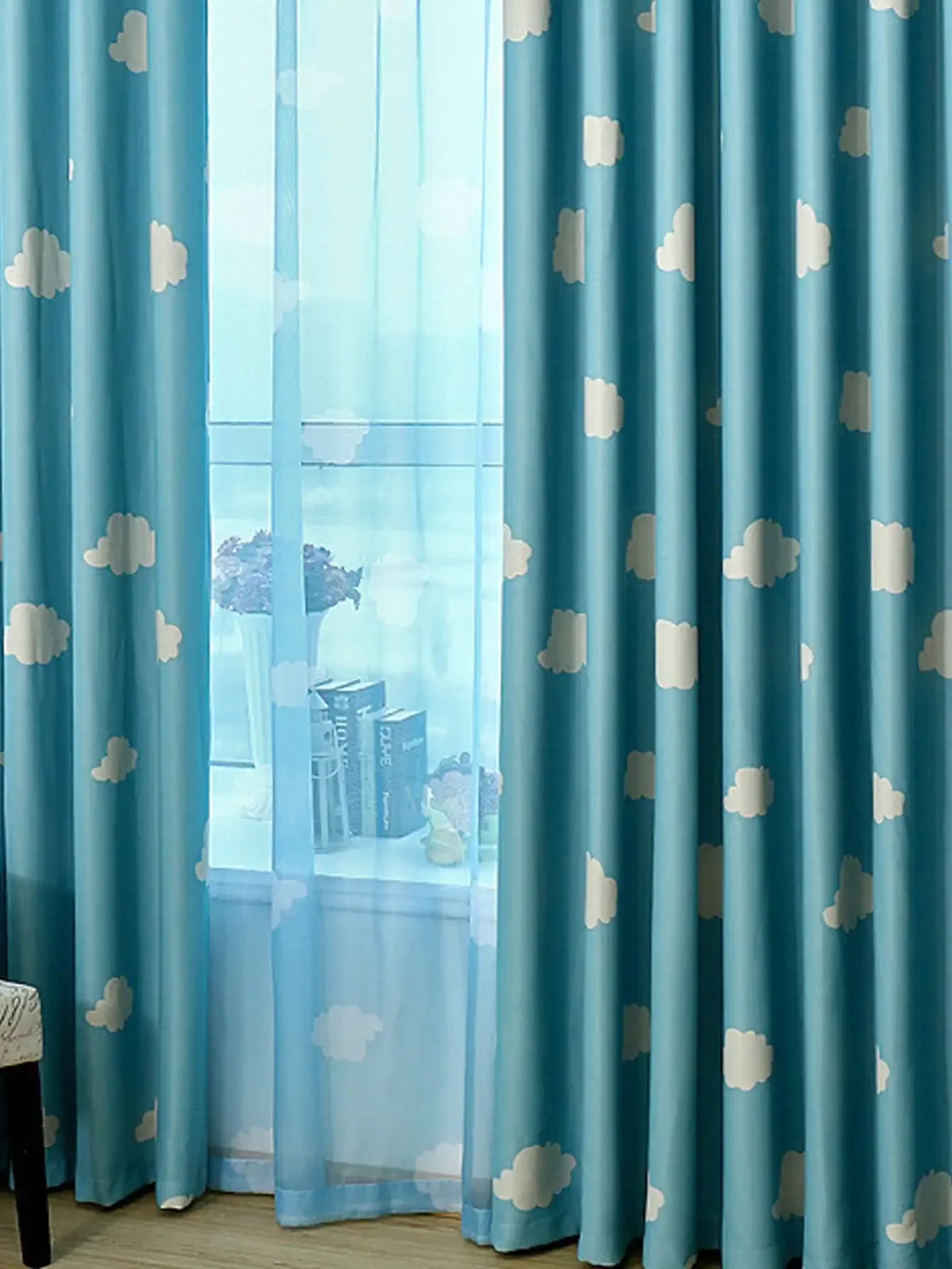 Cloud Korean Style Fresh Blackout Printed Curtains