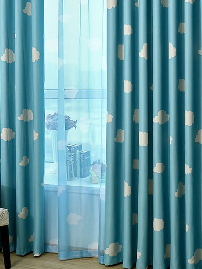 Cloud Korean Style Fresh Blackout Printed Curtains