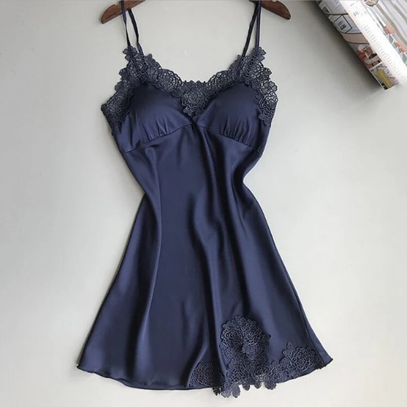 Sexy Pajamas Women's Silk Suspender Nightdress