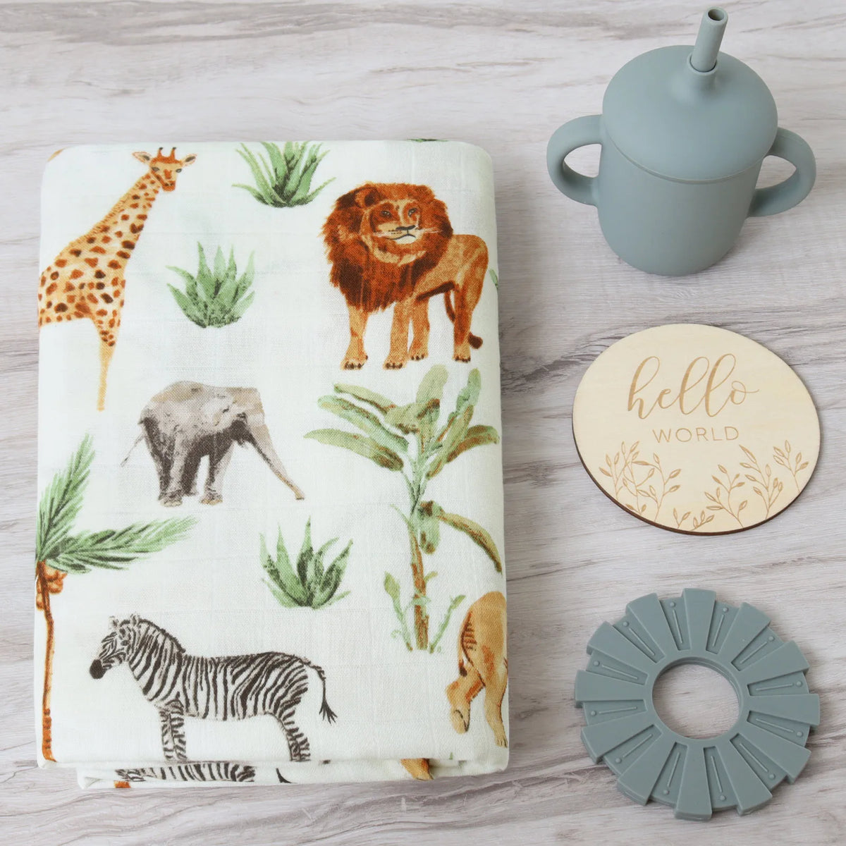 Baby Blanket with Forest Animals Pattern