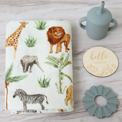 Baby Blanket with Forest Animals Pattern