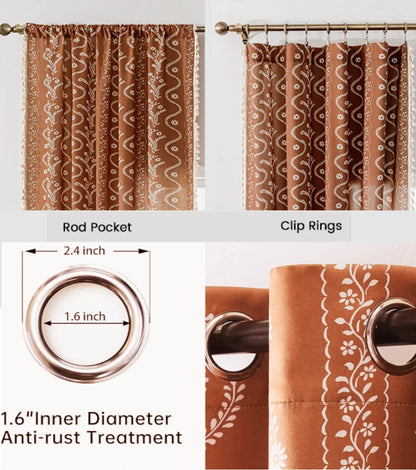 Bohemian style living room curtains
