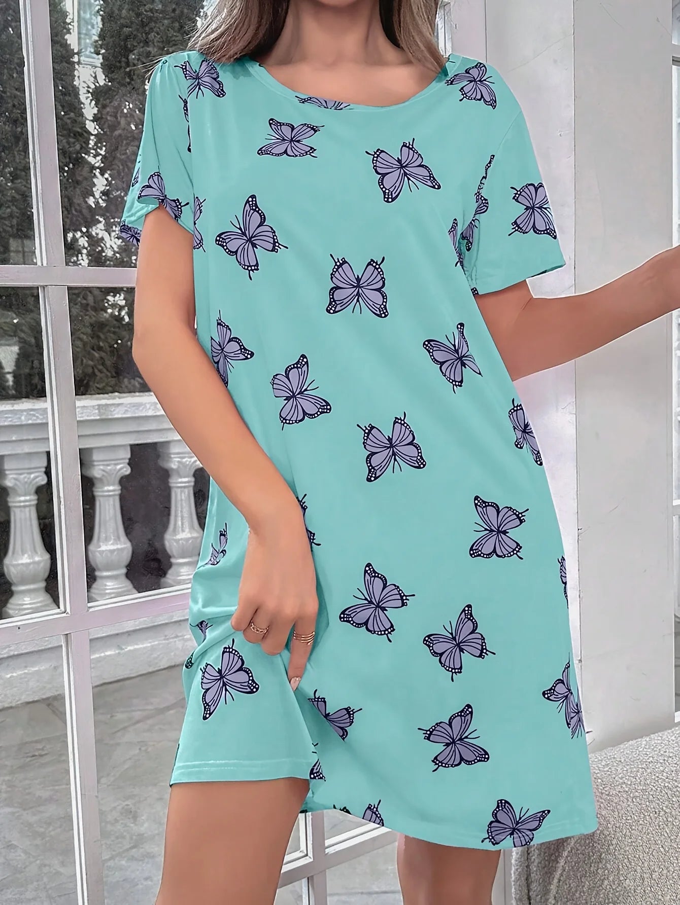 Casual Butterfly Printed Pajamas