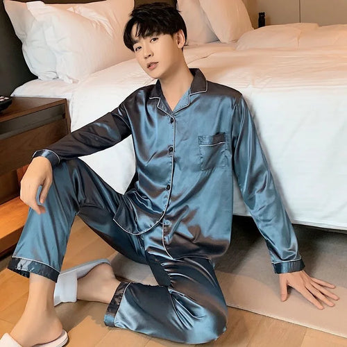 Men's Casual Silk Pajama Sets