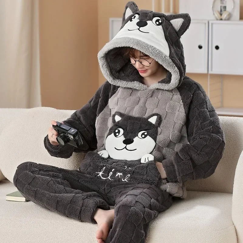 Plush Coral Fleece Pajamas
