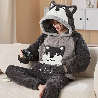 Plush Coral Fleece Pajamas