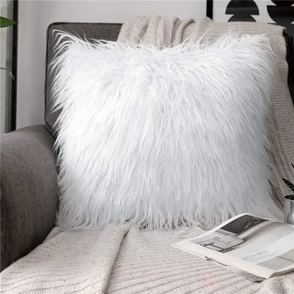 2 Piece White Plush Pillowcase