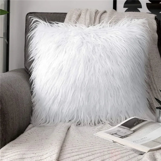 2 Piece White Plush Pillowcase