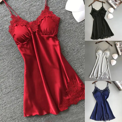 Sexy Pajamas Women's Silk Suspender Nightdress