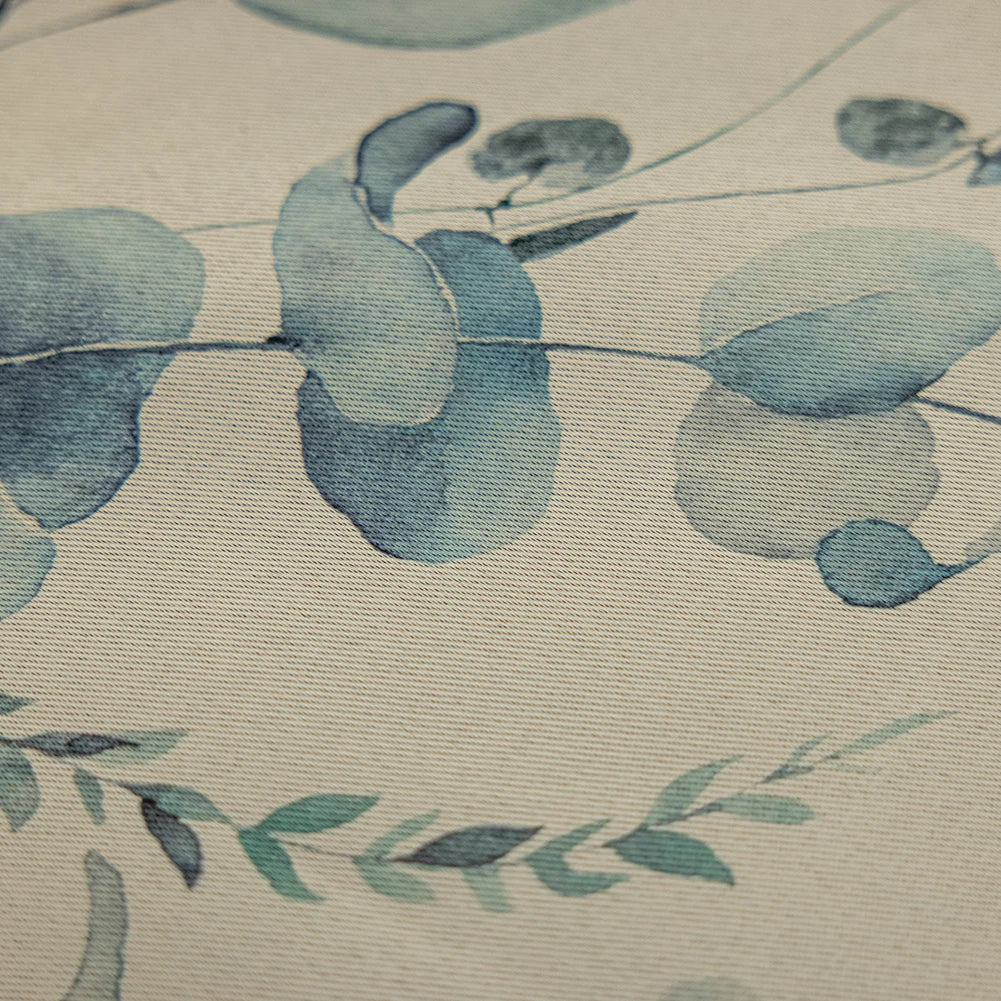 Green Leaves Printed Blackout Curtain