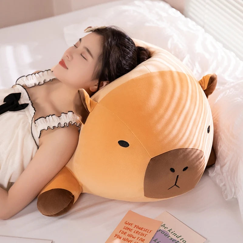 Fatty Long Capybara Plush Shaped Pillow