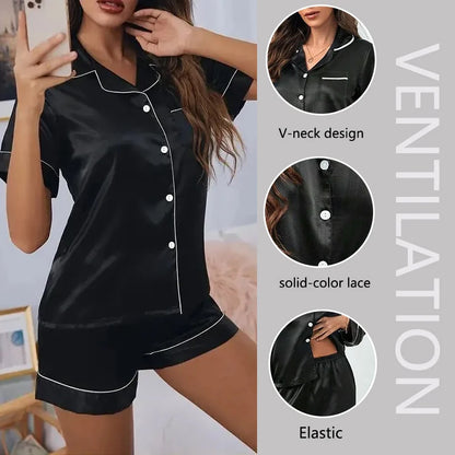 Women's Silk Pajamas Two-Piece Set